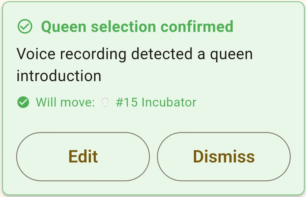 Queen event card during validation